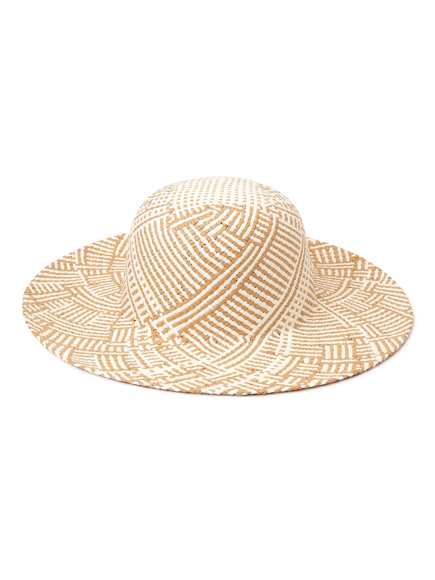 Time and Tru Women's Two Toned Straw Hat | Walmart (US)