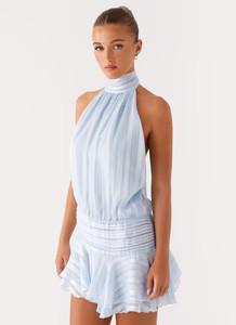 Willow Chiffon Mini Dress - Blue | Peppermayo (Global)