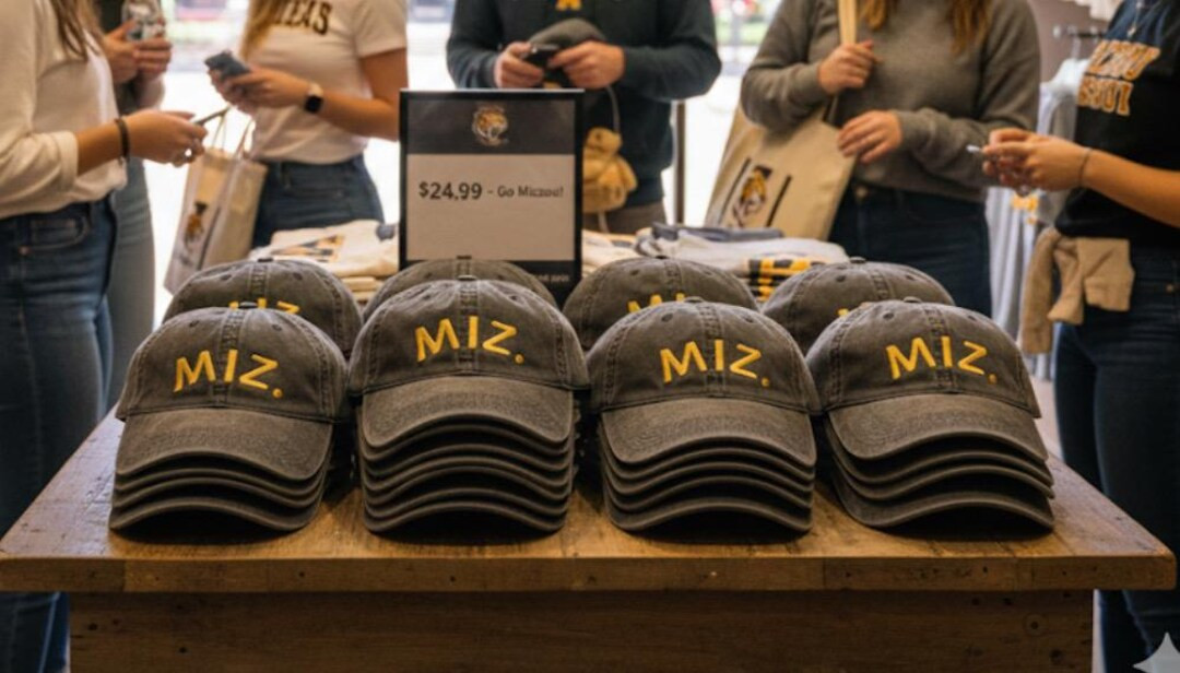 Custom Embroidered Mizzou Pigment Dyed Black Baseball Hat With Gold Letters - Personalized Tigers... | Etsy (US)