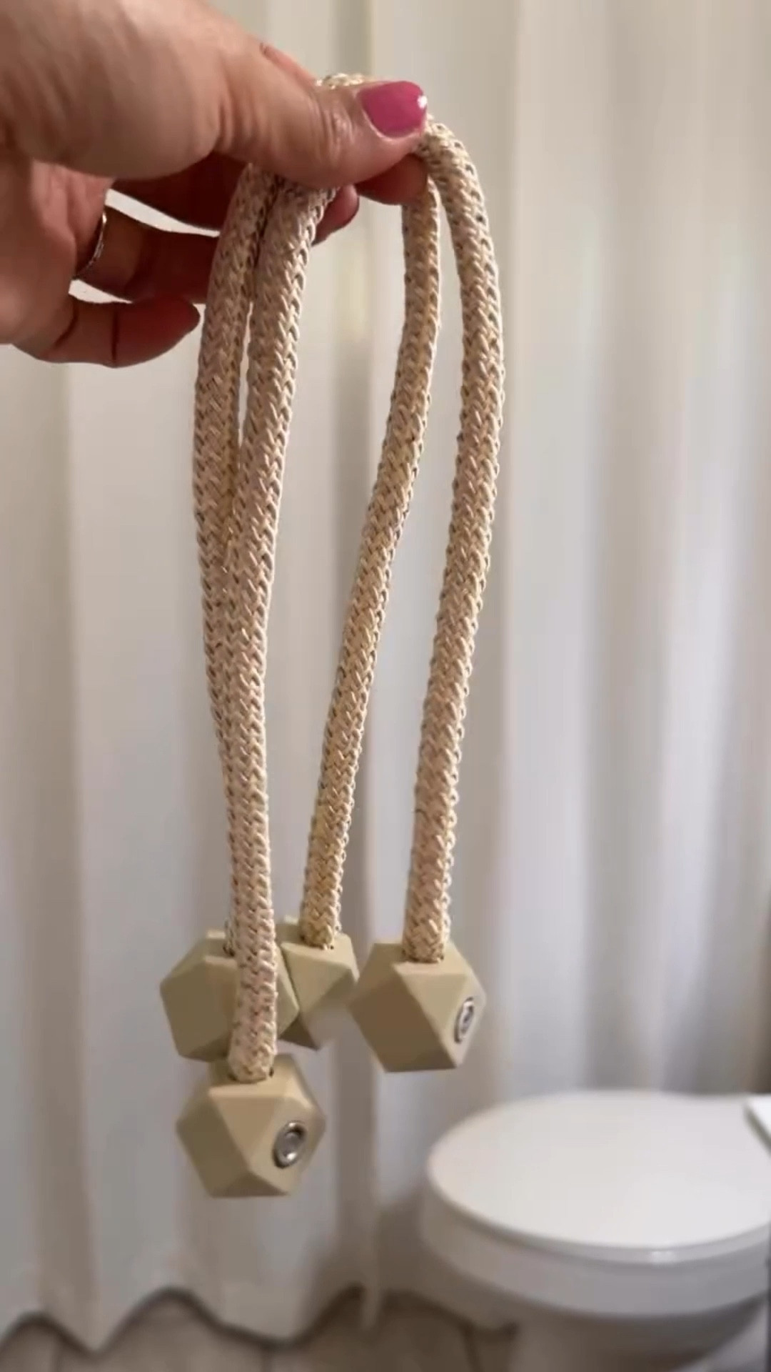 Elevate your shower curtains by adding curtain drapes! 🛁🧼 #bathroominspo #showerideas #bathroomhacks