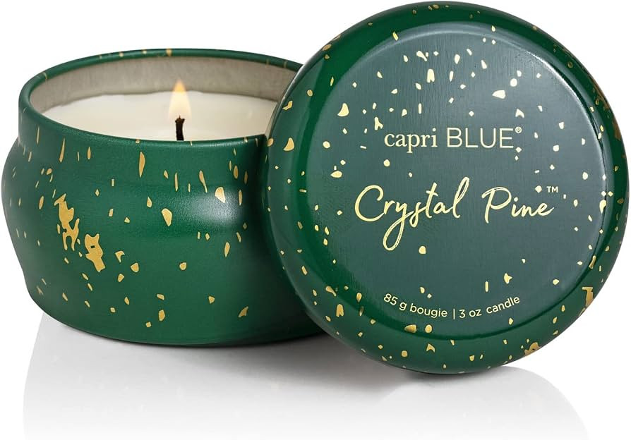 Capri Blue Glimmer Mini Tin - Crystal Pine Scented Candle with Mini Tin Candle Holder - Soy Wax B... | Amazon (US)