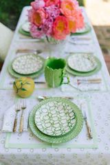 Celadon Gentle Flower Dinner Napkins | Julia Amory