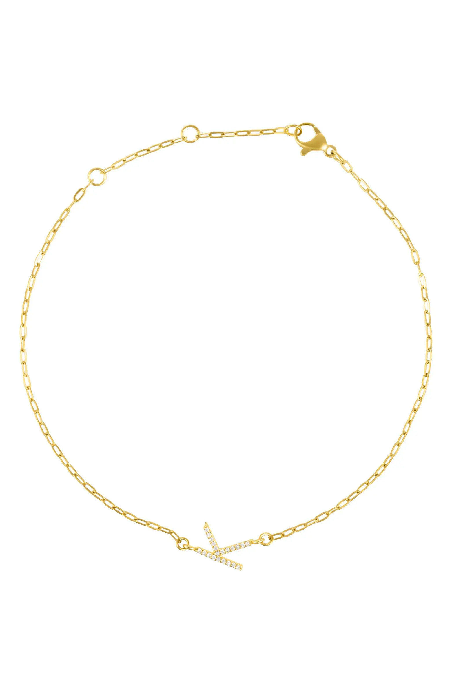 Adornia Pavé Cubic Zirconia Initial Anklet | Nordstromrack | Nordstrom Rack