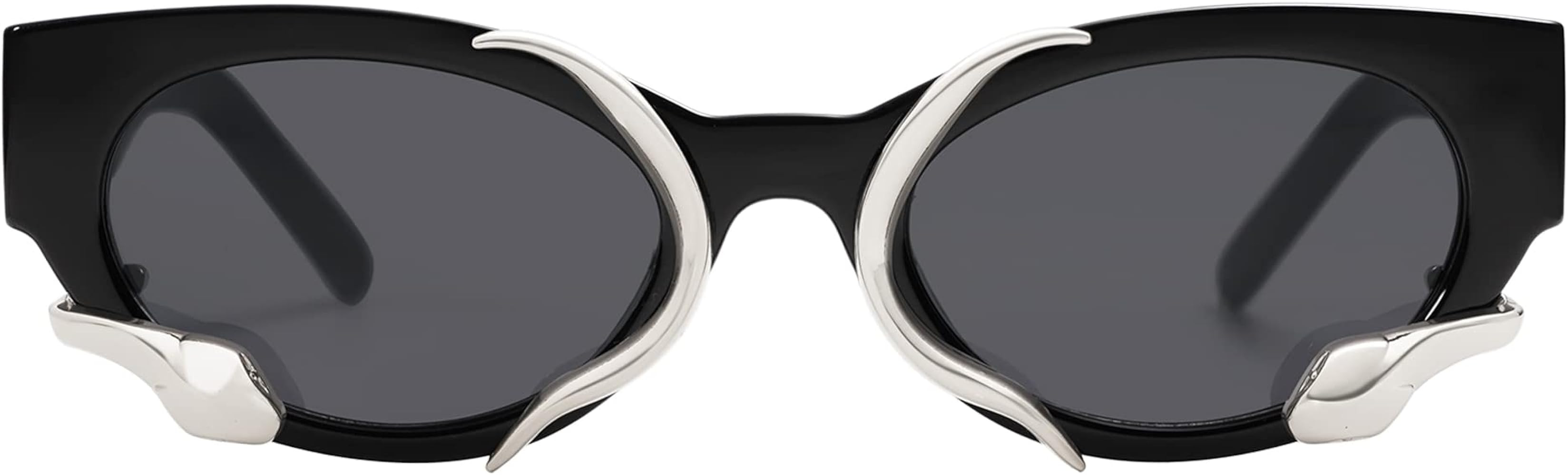 Trendy Sunglasses for Women Men Vintage Narrow Cateye Metal Snake Sunnie Y2k Accessories AP3621 | Amazon (US)