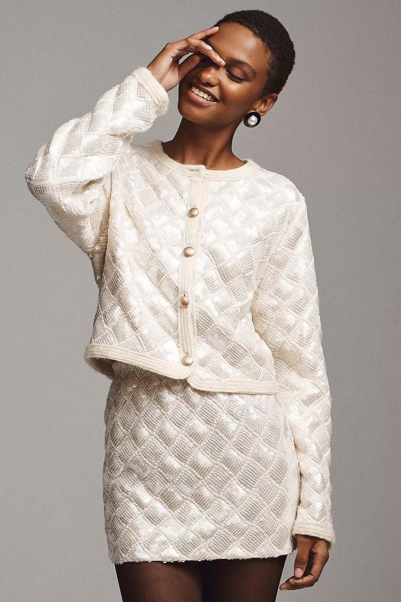 Endless Rose Sequin Patchwork Crochet Pencil Skirt | Anthropologie (US)