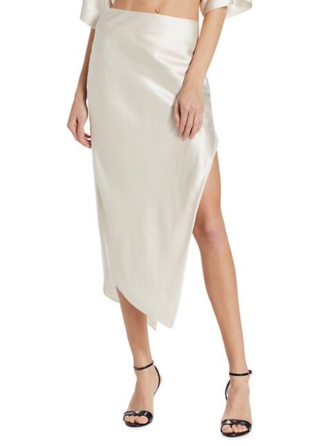 Bias Asymmetric Silk Satin Skirt | Saks Fifth Avenue