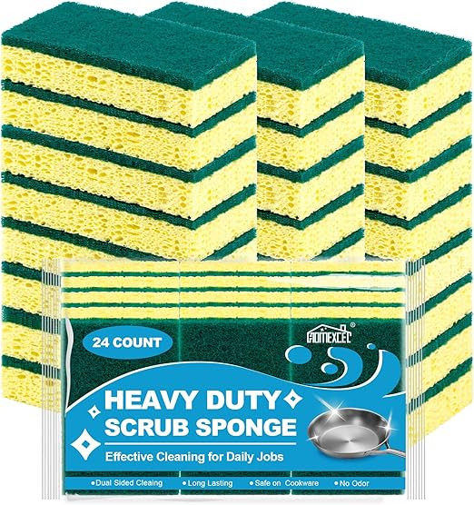 HOMEXCEL Heavy Duty Sponges Kitchen 24 Pack, Scrub Sponges for Cleaning, Dish Sponges for Washing... | Amazon (US)
