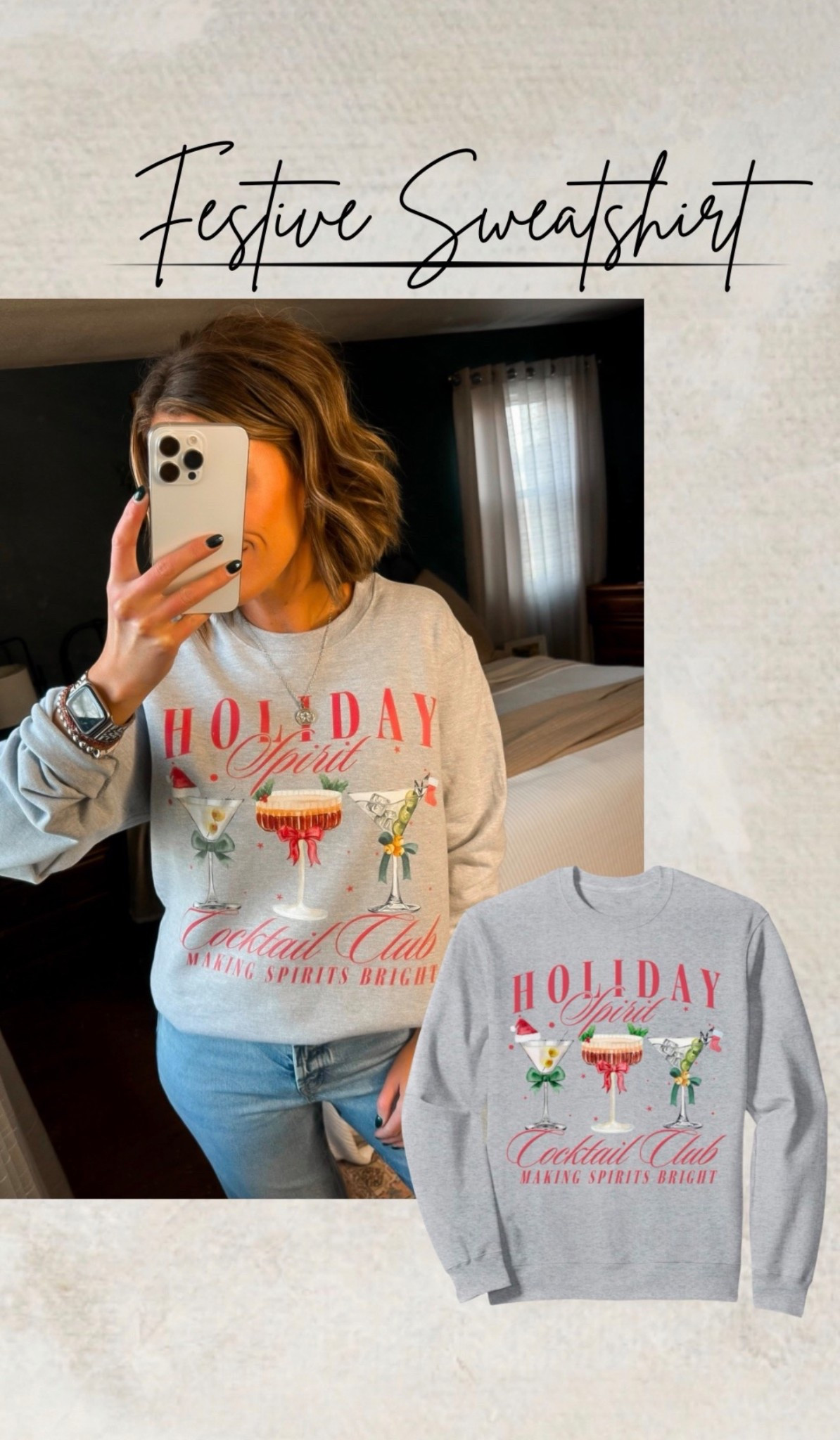 Festive sweatshirt from Amazon. Wearing medium  

#LTKStyleTip #LTKHoliday #LTKSeasonal