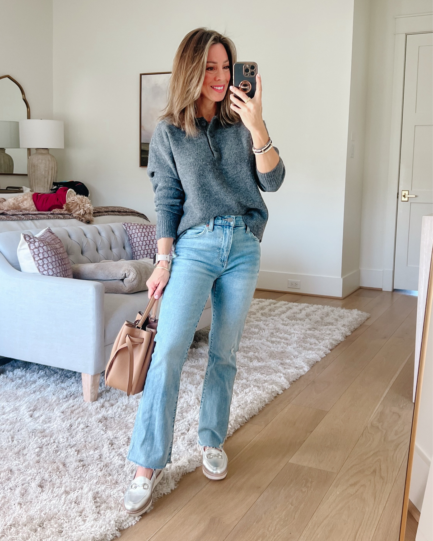 Sharing some new styles from Target 🎯 Loving this collared sweater, and paired it with Pistola jeans and a Tory Burch bag 🩶 

Swipe to see more details and get a closer look! ✨➡️

Sweater Fit: I’m wearing an XS

Jeans Fit: I’m wearing a 25 

#LTKOver40 #LTKStyleTip #LTKWatchNow