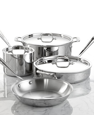 D3 Stainless Steel 7 Piece Cookware Set | Macy's