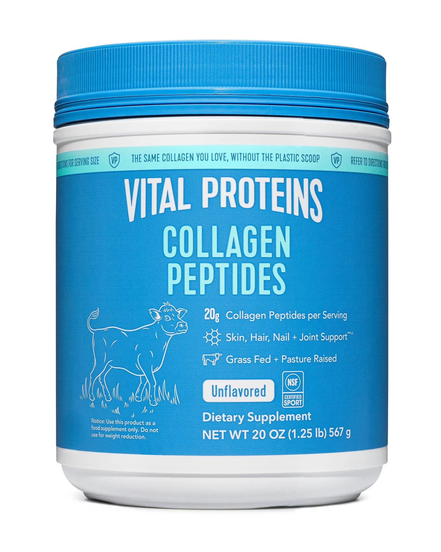 Vital Proteins Collagen Peptides Supplement Powder, Unflavored, 20 oz | Walmart (US)