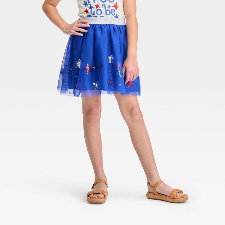Girls' Americana Tutu Skirt - Cat & Jack™ Blue | Target