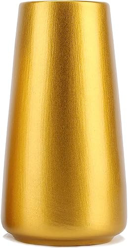 Gold Vase - 6" Gold Ceramic Flower vase for Home/Table/Accent Decor, Minimalist Modern Vases Ceramic for Centerpieces, Room Decor, Living Room, Bedroom or Gift | Amazon (US)