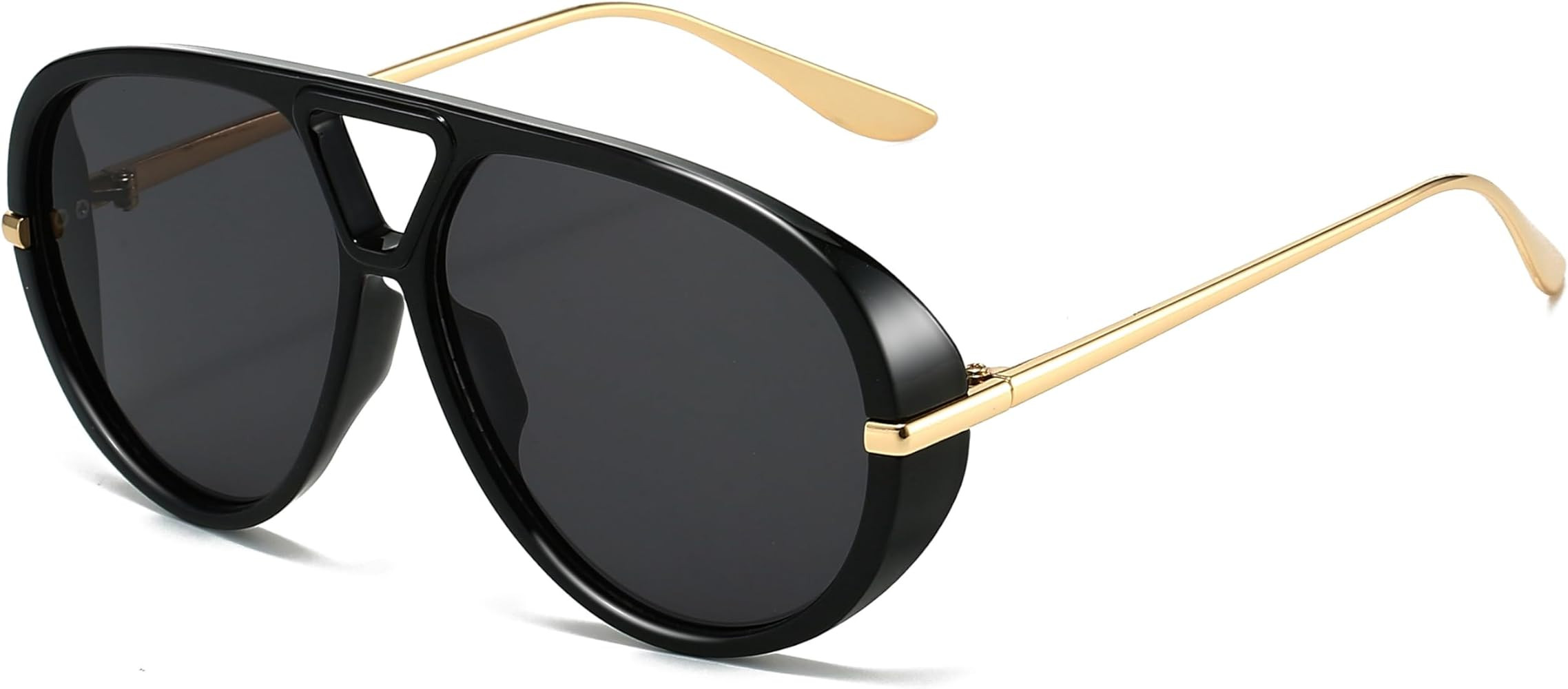 Trendy Oversized Aviator Sunglasses for Women Men Retro Big Round Shield Sun Glasses Vintage Shad... | Amazon (US)