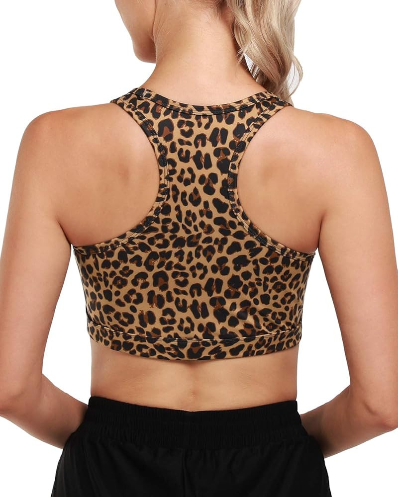 Women Racerback Sports Bras Padded Wirefree Medium Impact Activewear for Yoga Workout | Amazon (US)