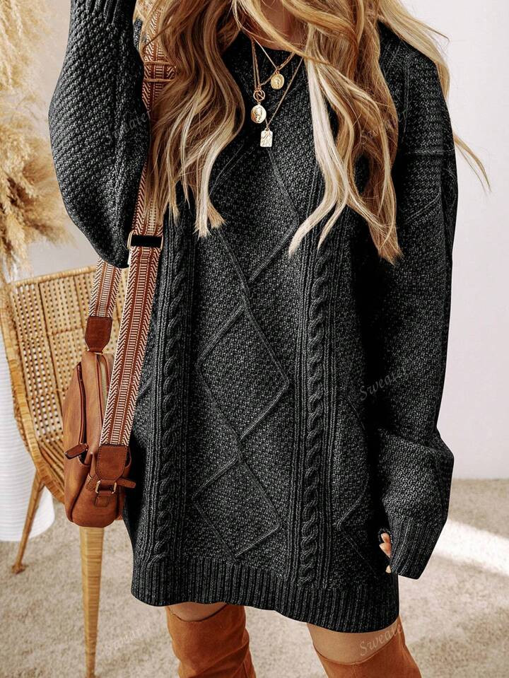 Women Fitted Knit Short Dress, Suitable For Commute | SHEIN