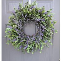Lavender Eucalyptus Wreath 22"" Summer Twig Wreath | Etsy (US)