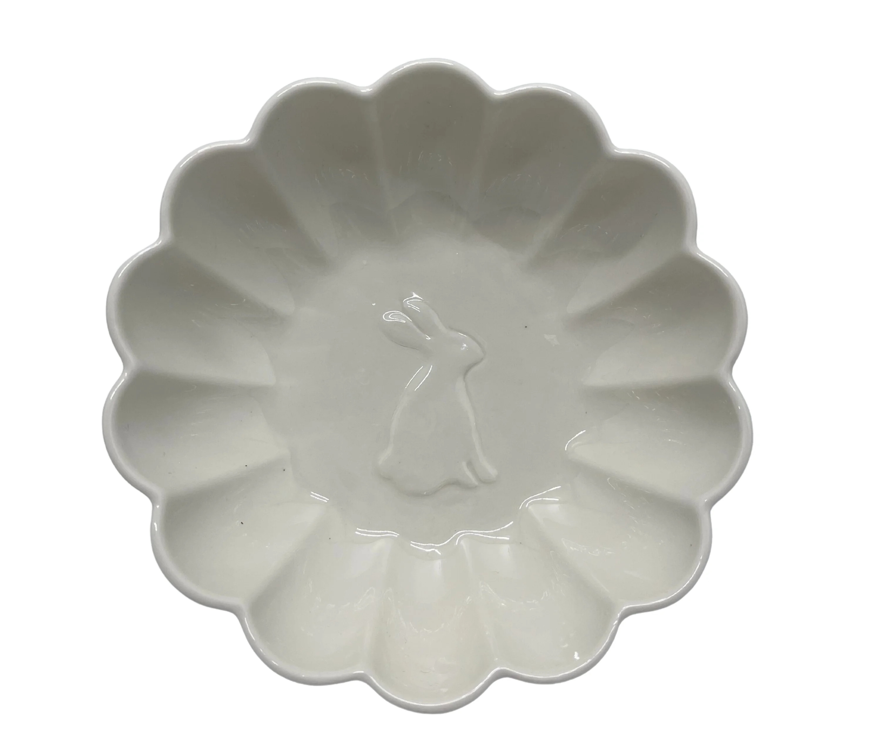 Embossed Bunny Stoneware Plate, White, 6", by My Texas House | Walmart (US)