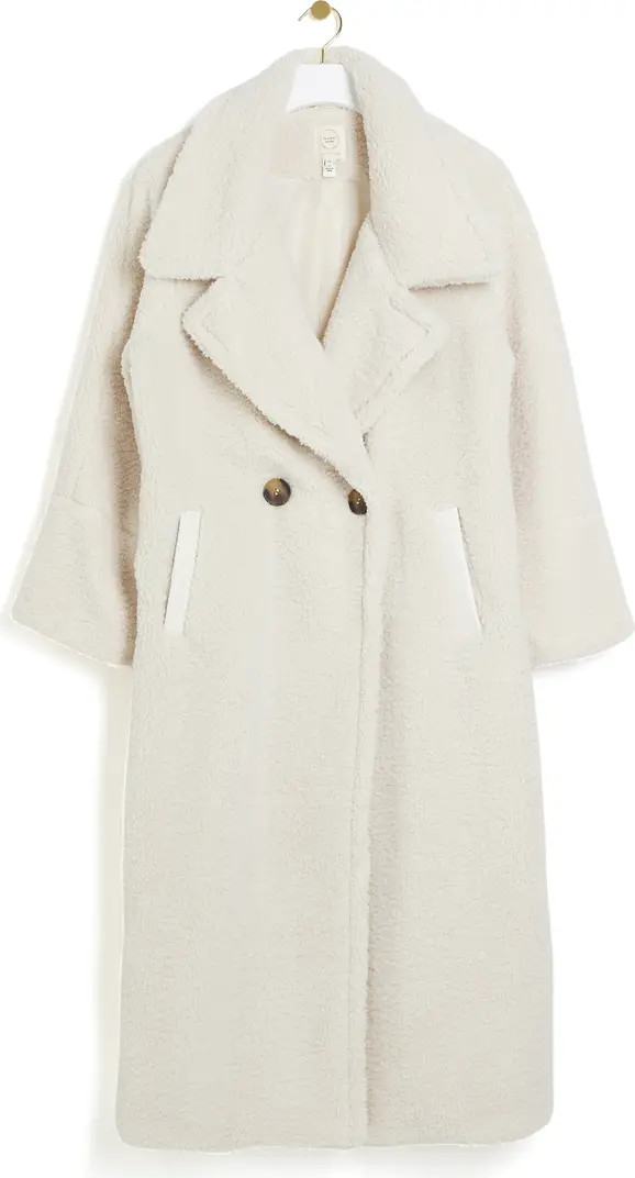 River Island Oversize High Pile Fleece Coat | Nordstrom | Nordstrom
