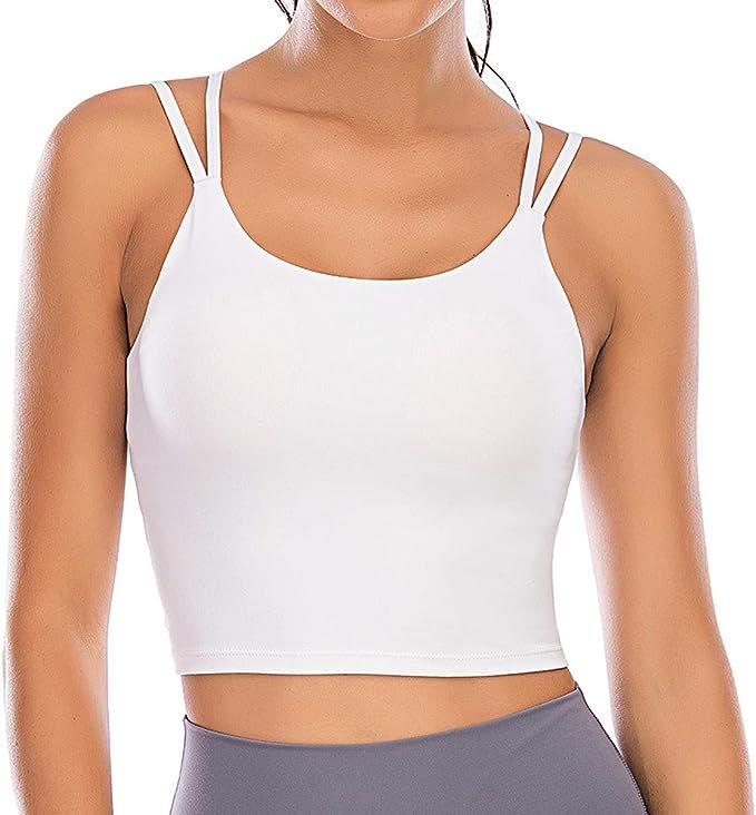 ZAIQUN Women Padded Sports Bra Wirefree for Fitness Workout Running Shirts Yoga Tank Top | Amazon (UK)