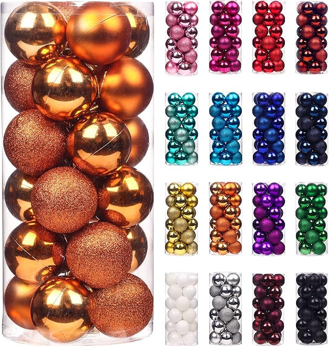 Emopeak 24Pcs Christmas Balls Ornaments for Xmas Christmas Tree - Shatterproof Christmas Tree Dec... | Amazon (US)