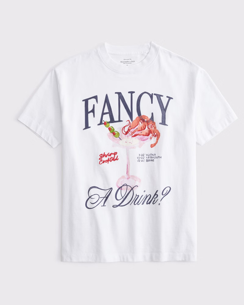 Oversized Shrimp Cocktail Graphic Tee | Abercrombie & Fitch (US)