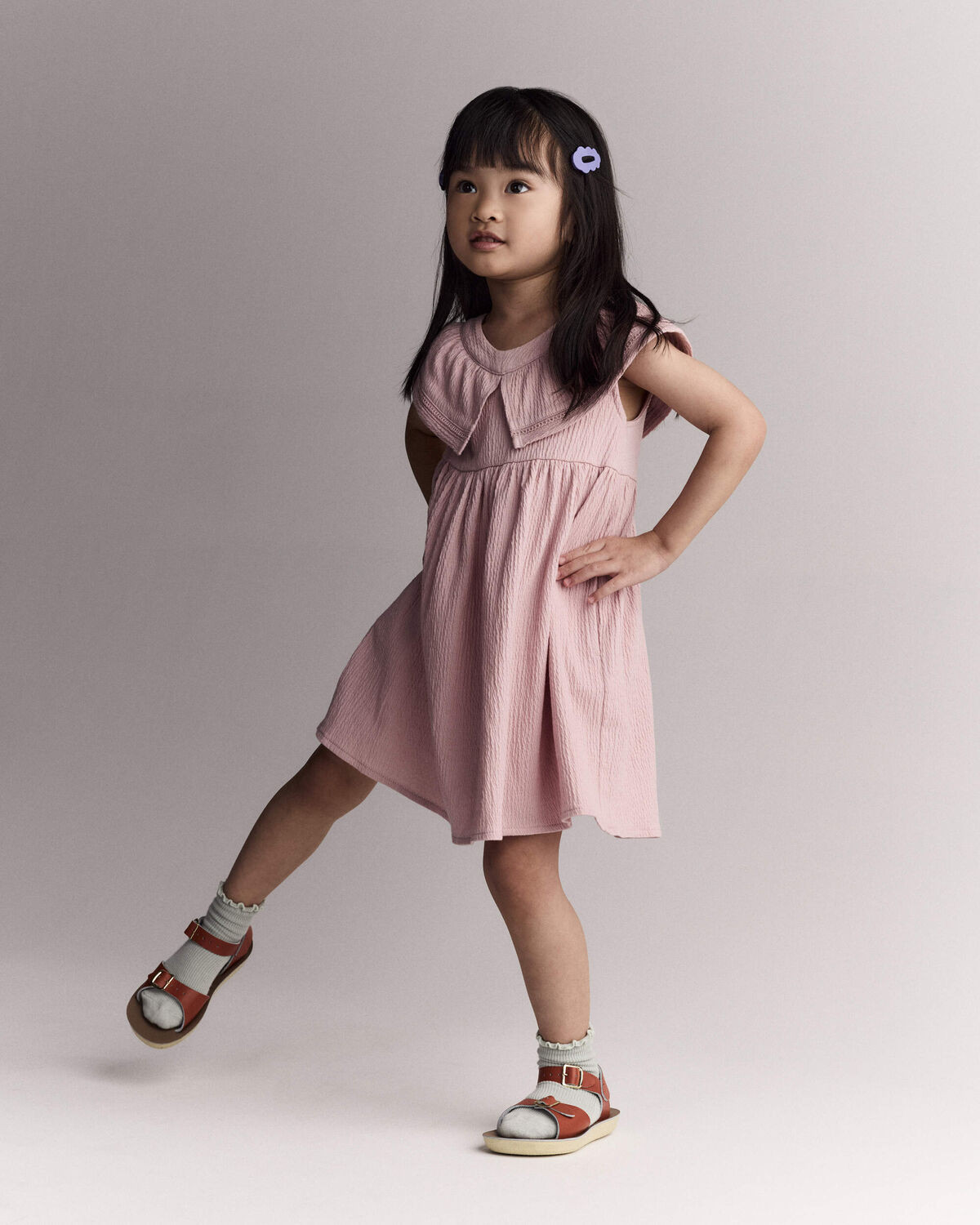 Toddler Girl Ruffle Collar Dress - Light Pink | Carter's Inc