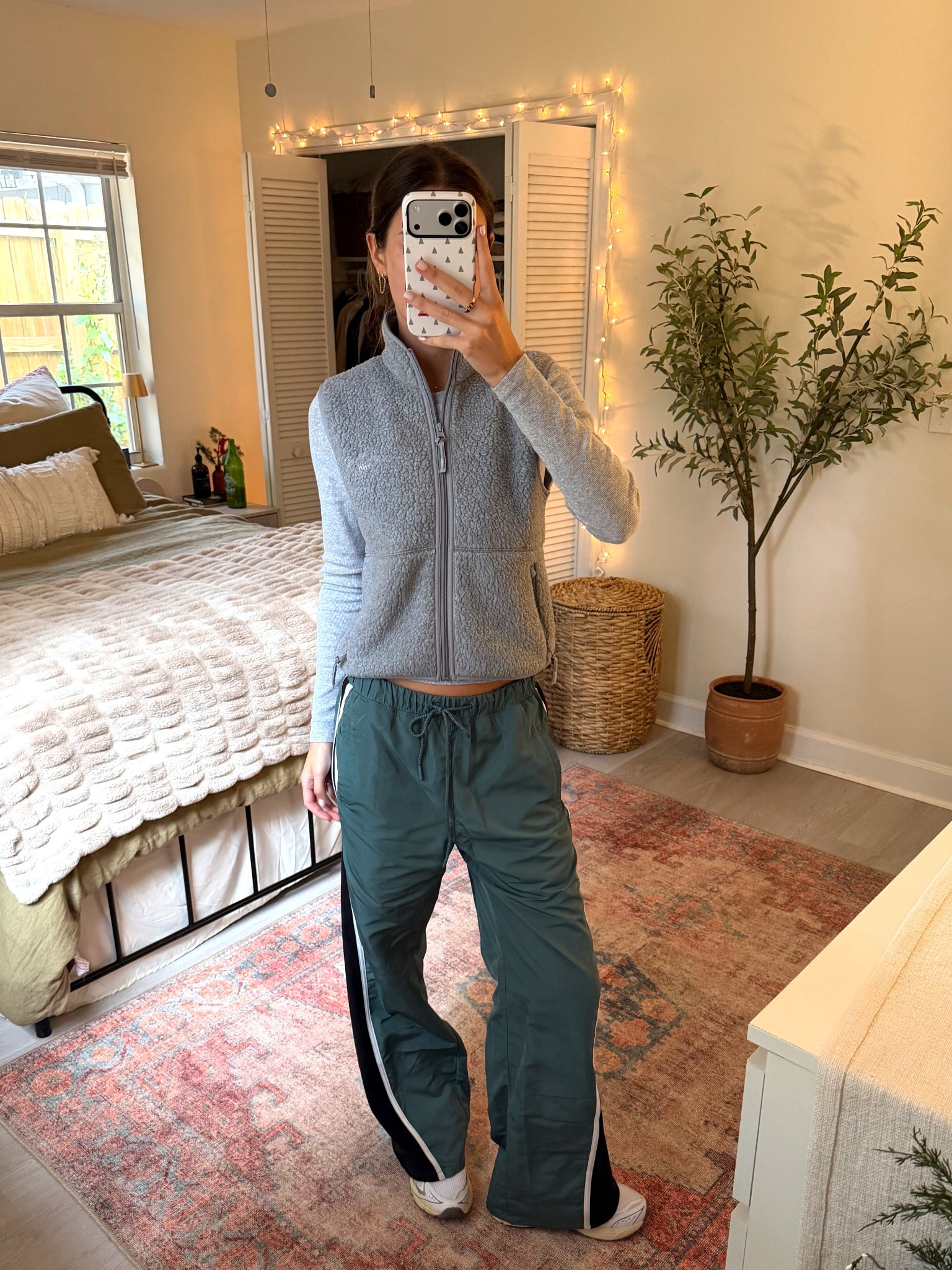 Fall walk outfit of the day!!! Long sleeve and fleece vest are Aritzia, size xs. Pants are FP Movement, sized up to a small! 

#LTKootd #LTKHoliday #LTKActive