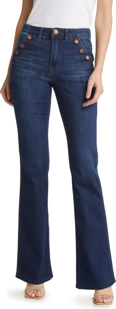 'Ab'Solution Button Trim Flare Jeans | Nordstrom