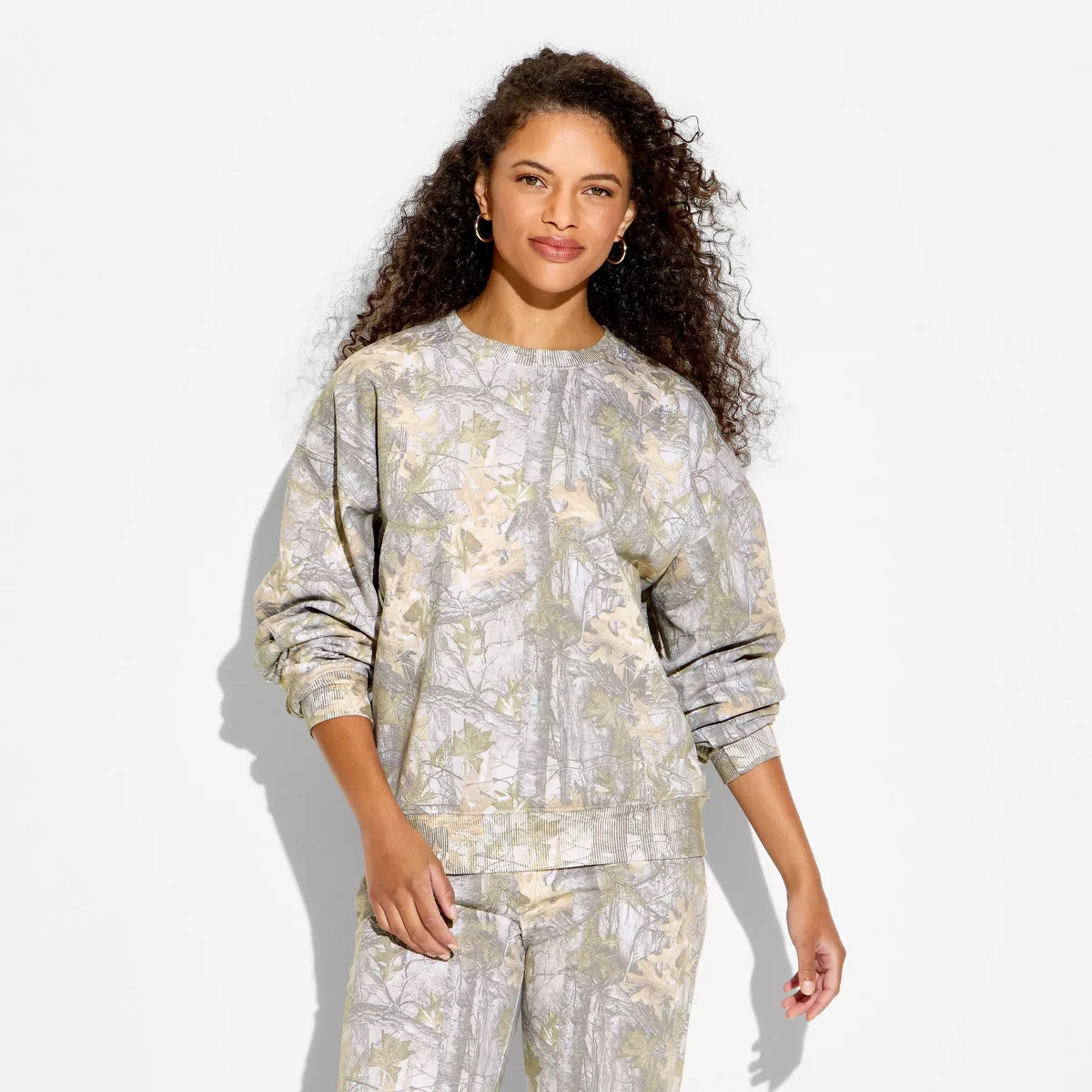 Women's Fleece Graphic Pullover Sweatshirt - Camo | Target