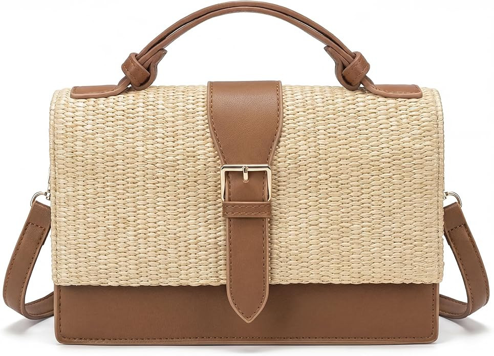 CHUNLI Summer Straw Crossbody Bag for Women Raffia Clutch Boho Shoulder Purse for Beach Vacation ... | Amazon (US)