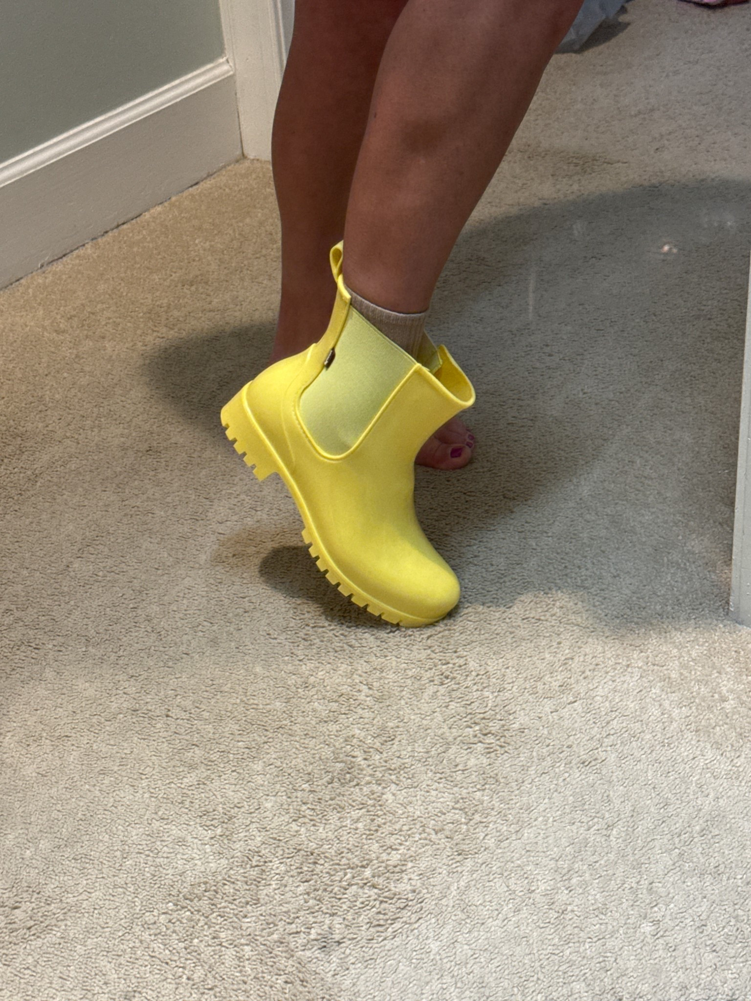 Rain boots with a BRIGHT TWIST!! 
They are a smidge narrow so if you have wider feet size up or these may not be for you! Thankfully Amazon has an amazing return policy if need be! #spring #winter #deckboots
I LOVE THEM!! 

#LTKValentine #LTKOver40 #LTKgrwm