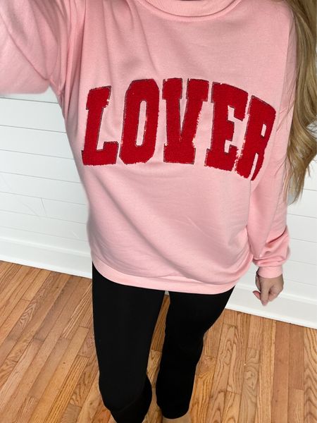 Amazon Lover letter patch sweatshirt for Valentine’s Day! Wearing M 

#LTKSeasonal #LTKfindsunder50 #LTKMostLoved