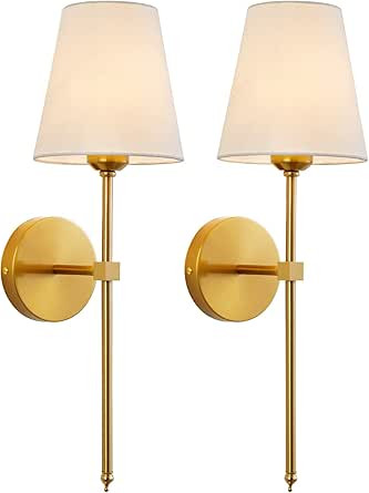 Wall Sconces Sets of 2, Retro Industrial Wall Lamps, Bathroom Vanity Sconces Wall Lighting with W... | Amazon (US)