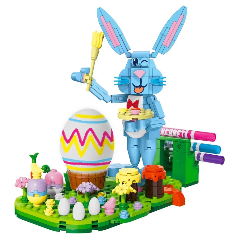 Brickcraft Bunny Artist Building Kit, Easter Brick Toy with Color-on Egg Activity, 310-Piece Set | Walmart (US)