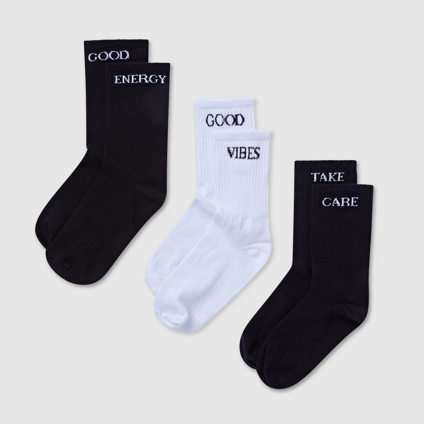 3 PACK SOCKS - MONOCHROME | WAT The Brand