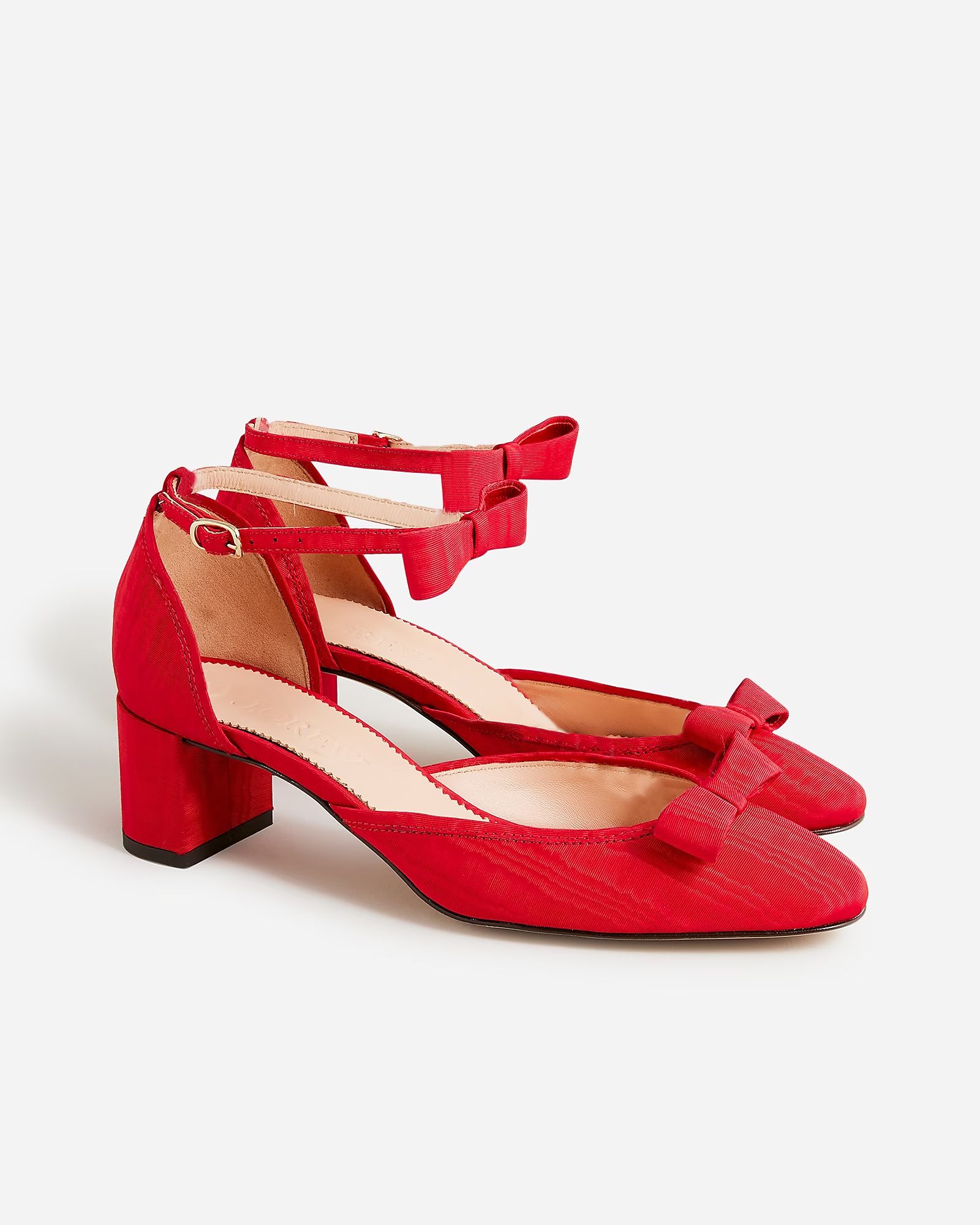 Millie bow ankle-strap heels in moiré | J.Crew US