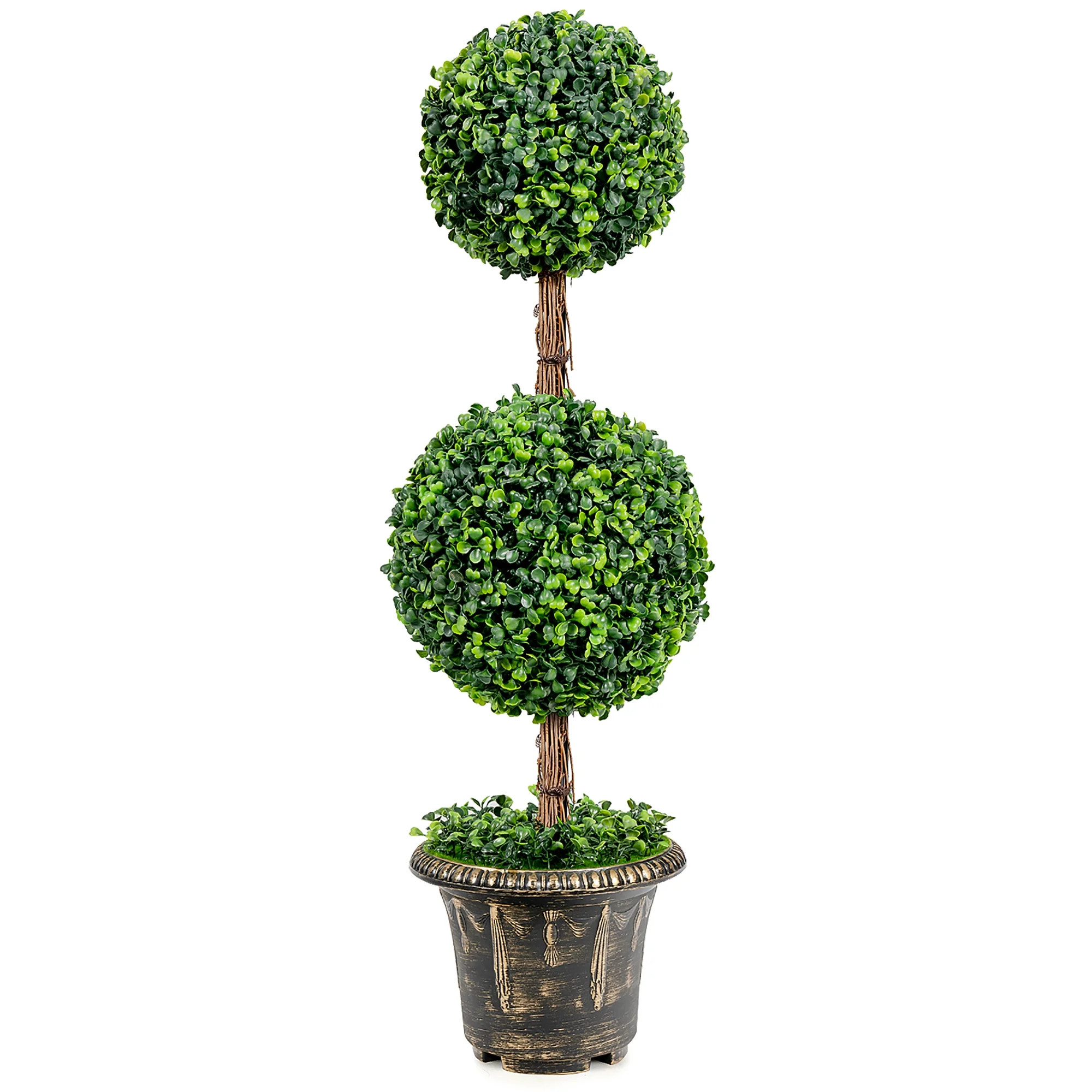 Costway 36'' Artificial Topiary Double Ball Tree Indoor Outdoor UV Resistant | Walmart (US)