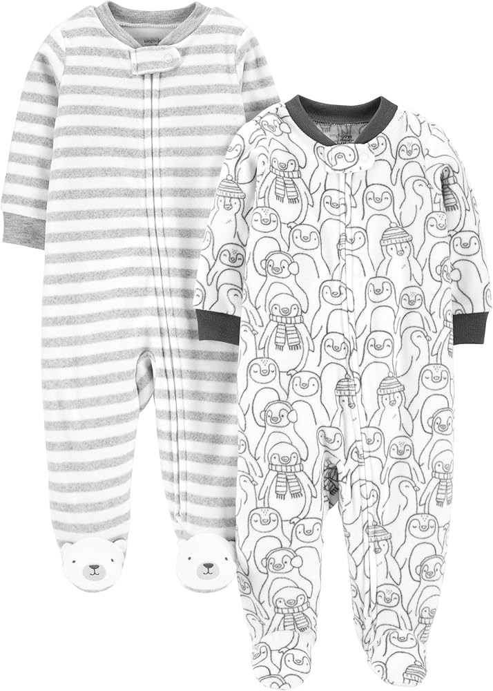 Simple Joys by Carter's unisex-baby 2-pack Neutral Fleece Footed Sleep and Play | Amazon (US)