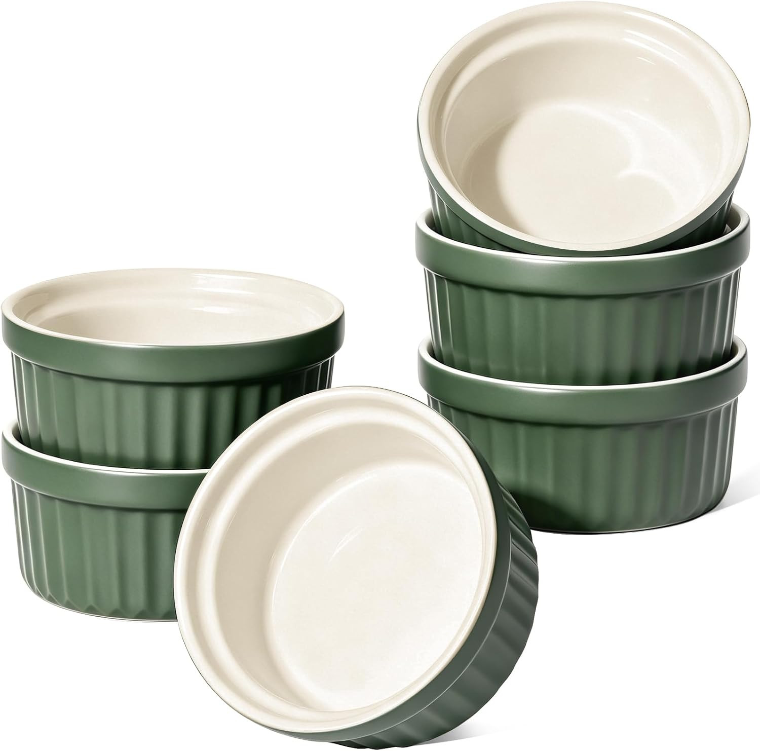 LE TAUCI Ramekins 4 OZ, Set of 6, Forest Green | Amazon (US)