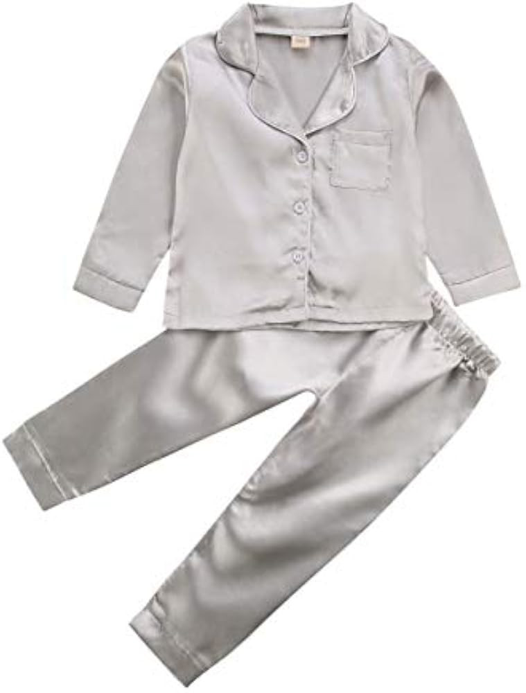 Toddler Girl Cute Long Sleeve Button Down Pajamas Set Lounge Set Sleepwear Nightwear | Amazon (US)