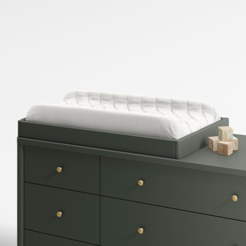 Olive Green Wood Baby Changing Table Topper for Dresser + Reviews | Crate & Kids | Crate & Barrel