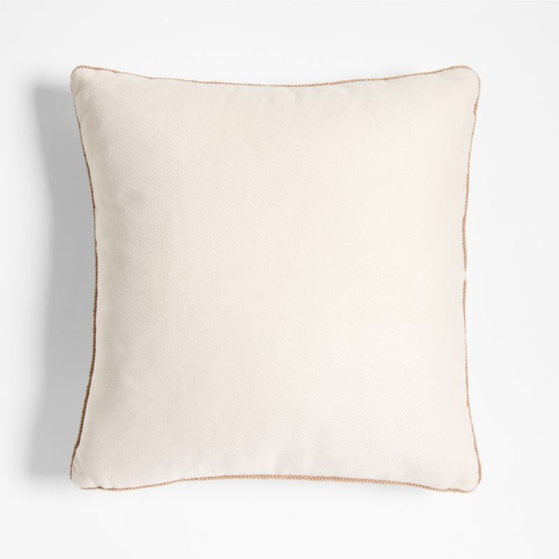 Collins Twill Weave 20"x20" Cream Outdoor Throw Pillow by Jake Arnold | Crate & Barrel | Crate & Barrel