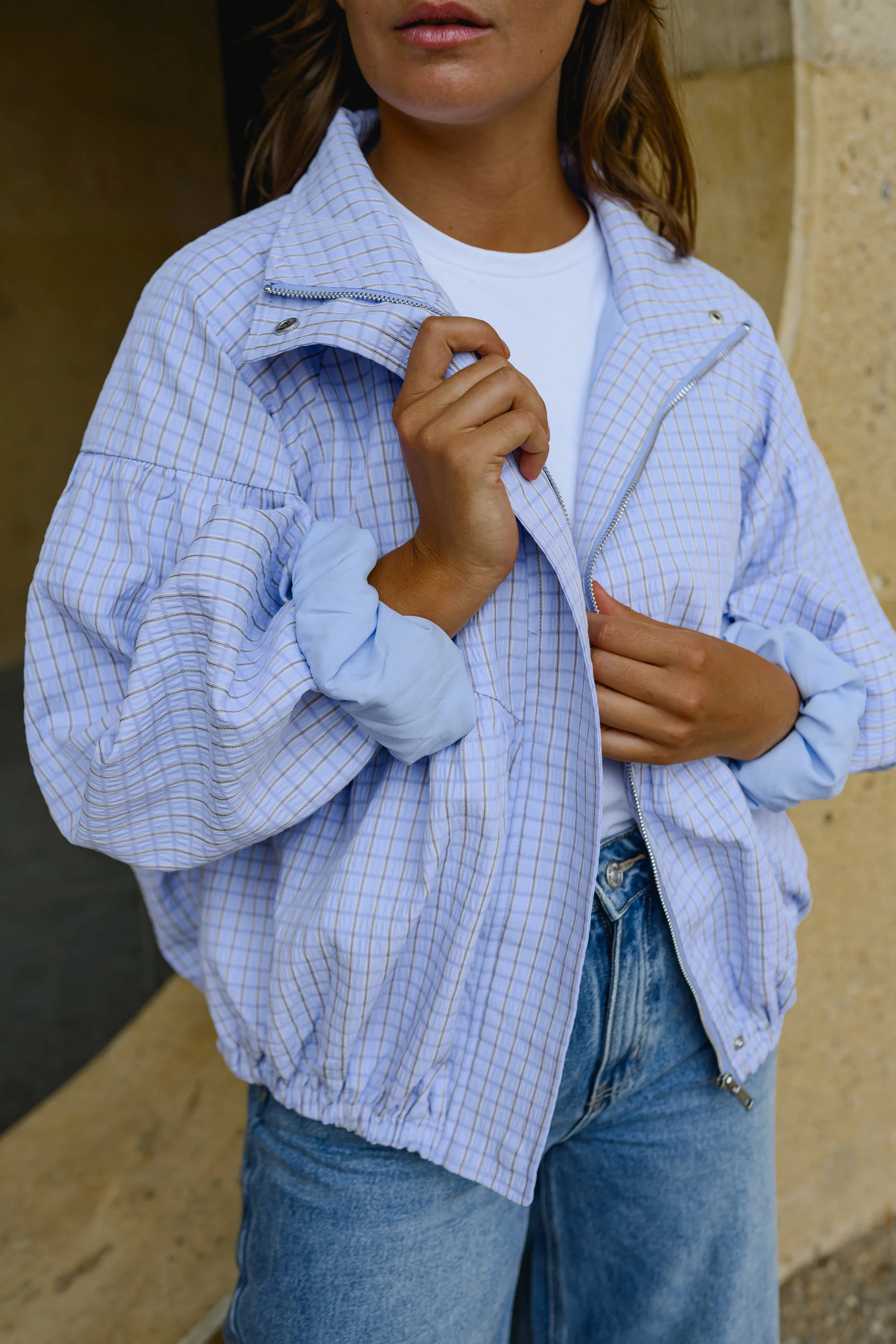 Mauve Checkered Yann Jacket | Easy Clothes