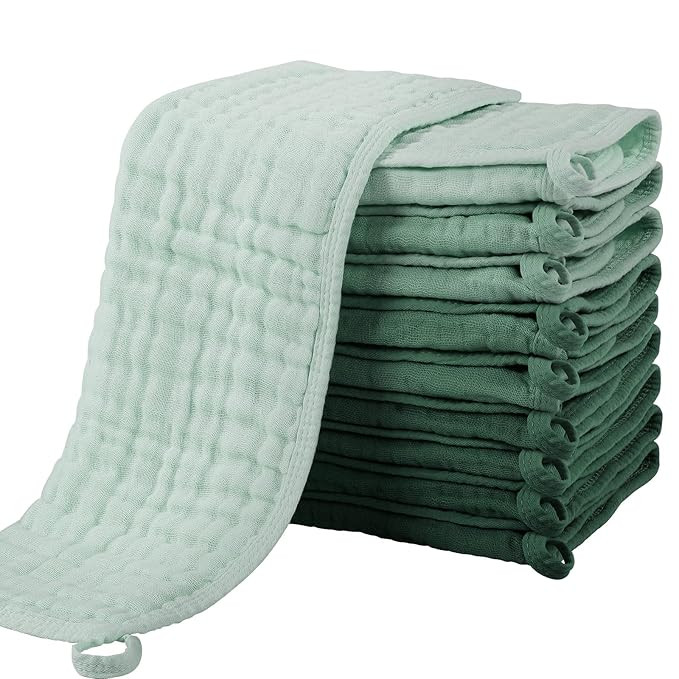 Yoofoss Muslin Burp Cloths for Baby 10 Pack 100% Cotton Baby Washcloths for Boys Girls Large 20''... | Amazon (US)