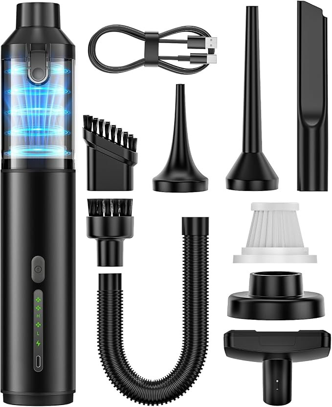 Car Vacuum Portable Cordless Handheld Vacuum Cleaner 4-in-1 Mini Cordless Vacuum with 2 Suction M... | Amazon (US)