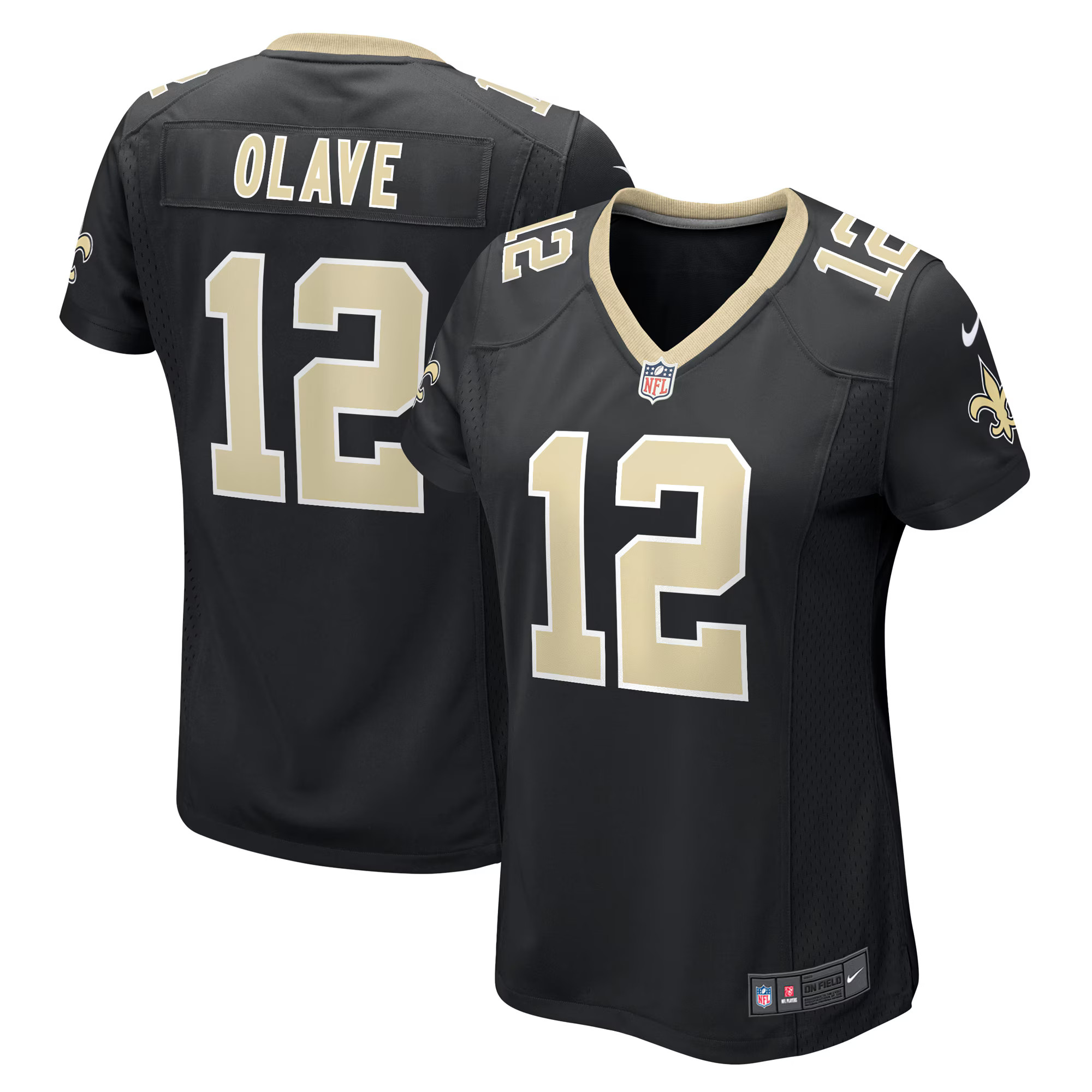Women's New Orleans Saints Chris Olave Nike Black Game Player Jersey | NFL Shop