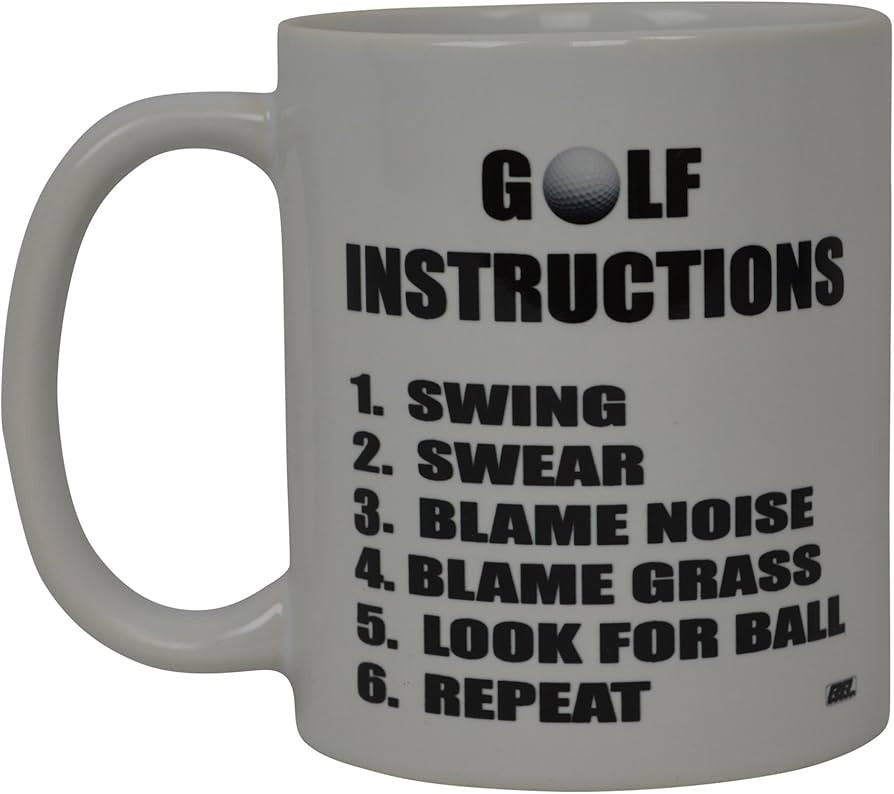 Rogue River Tactical Best Funny Golf Coffee Mug Golf Instructions Novelty Cup Joke Great Gag Gift... | Amazon (US)