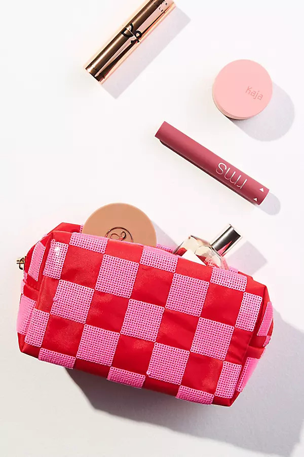 Shiraleah Cara Check Pattern Zip Pouch | Anthropologie (US)