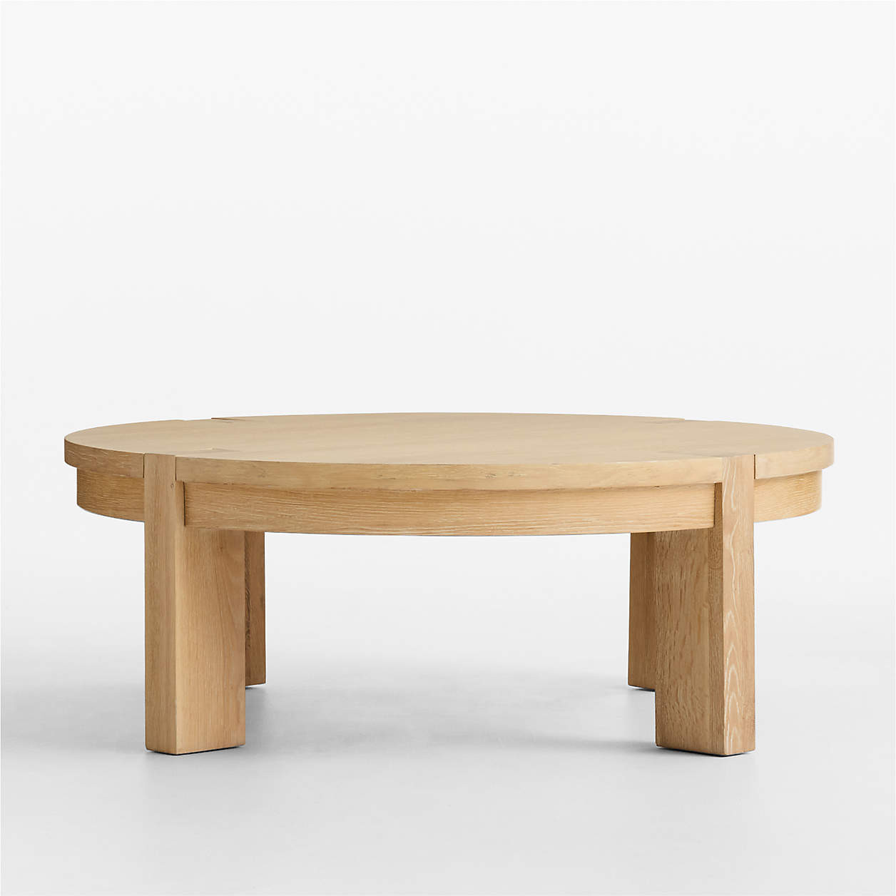 Terra Natural White Oak Wood 44" Round Coffee Table + Reviews | Crate & Barrel | Crate & Barrel